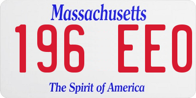 MA license plate 196EE0