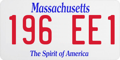 MA license plate 196EE1