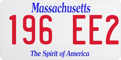 MA license plate 196EE2