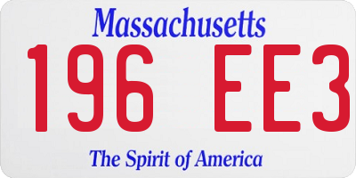 MA license plate 196EE3