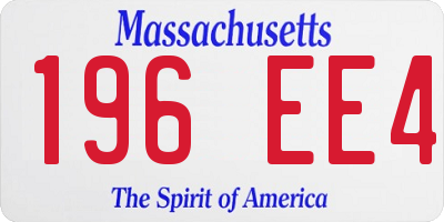 MA license plate 196EE4