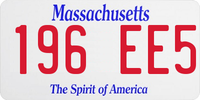 MA license plate 196EE5