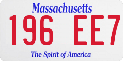 MA license plate 196EE7