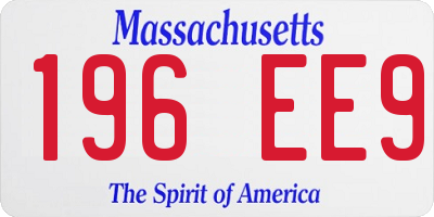MA license plate 196EE9