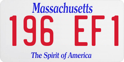 MA license plate 196EF1