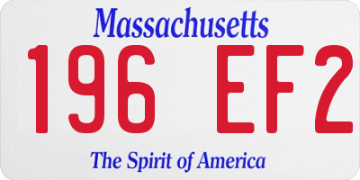 MA license plate 196EF2