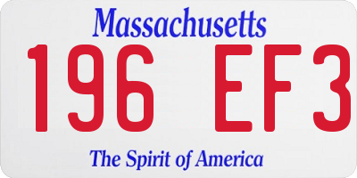 MA license plate 196EF3