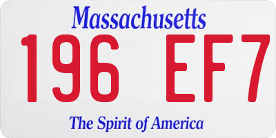 MA license plate 196EF7