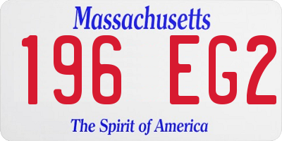 MA license plate 196EG2