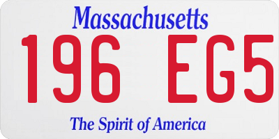 MA license plate 196EG5