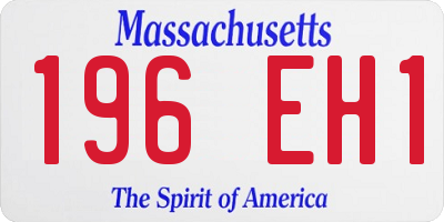 MA license plate 196EH1