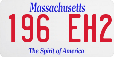 MA license plate 196EH2