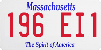 MA license plate 196EI1