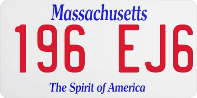 MA license plate 196EJ6