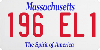 MA license plate 196EL1