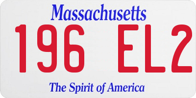 MA license plate 196EL2