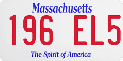 MA license plate 196EL5