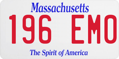 MA license plate 196EM0