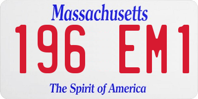 MA license plate 196EM1