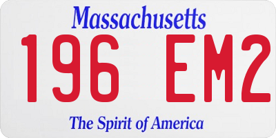 MA license plate 196EM2