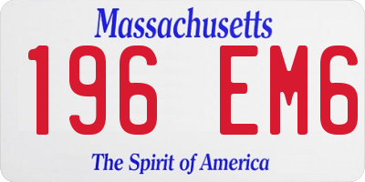 MA license plate 196EM6