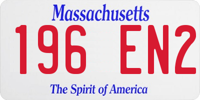 MA license plate 196EN2