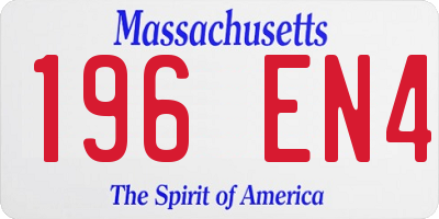 MA license plate 196EN4