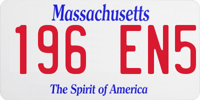 MA license plate 196EN5