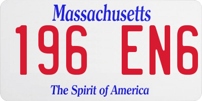 MA license plate 196EN6