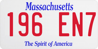 MA license plate 196EN7