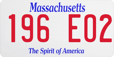 MA license plate 196EO2