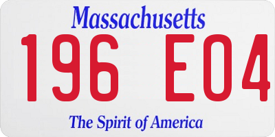 MA license plate 196EO4