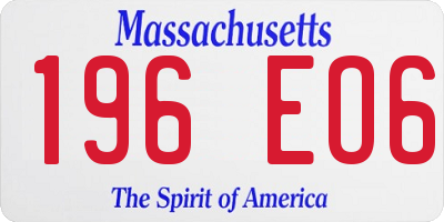 MA license plate 196EO6