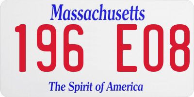 MA license plate 196EO8