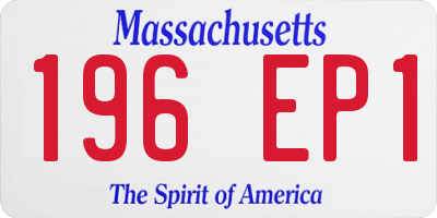 MA license plate 196EP1