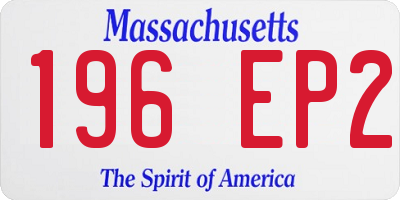 MA license plate 196EP2