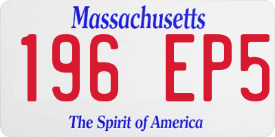 MA license plate 196EP5