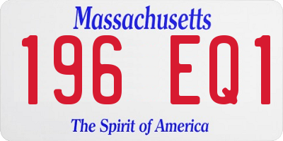 MA license plate 196EQ1