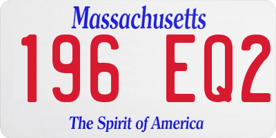 MA license plate 196EQ2