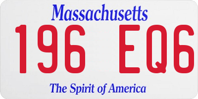 MA license plate 196EQ6