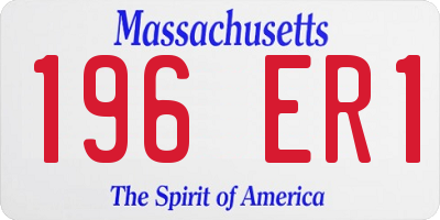 MA license plate 196ER1