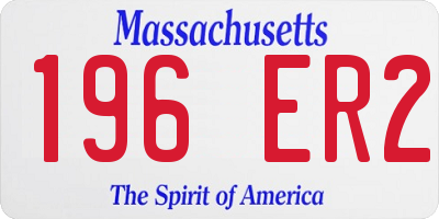 MA license plate 196ER2