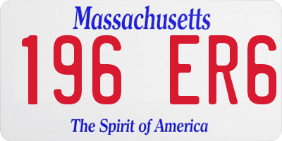 MA license plate 196ER6