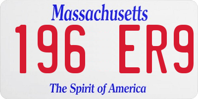MA license plate 196ER9