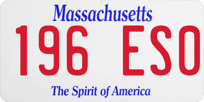 MA license plate 196ES0