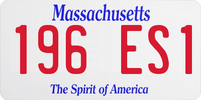 MA license plate 196ES1