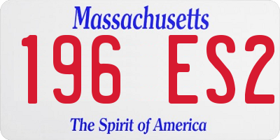 MA license plate 196ES2