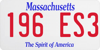 MA license plate 196ES3