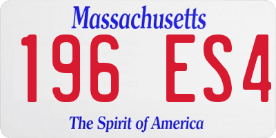 MA license plate 196ES4