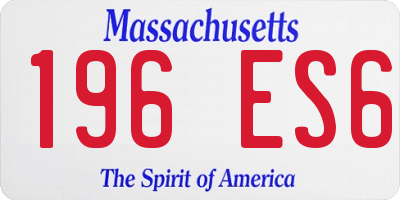 MA license plate 196ES6